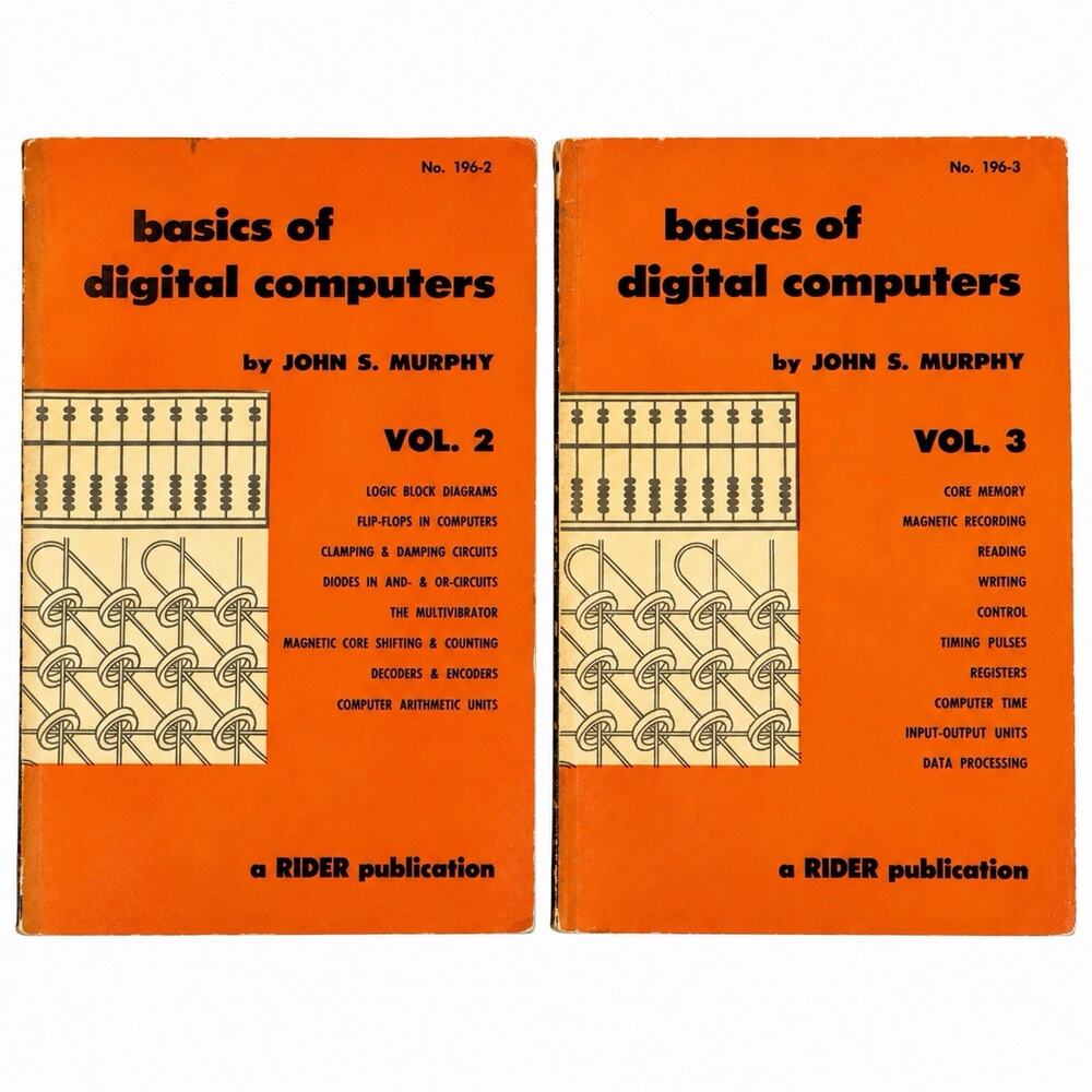 1958 Basics of Digital Computers Vol 2 & 3 John S Murphy Vintage 2 Book Lot